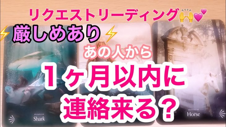 🌟恋愛🌟 ☘あの人から1ヶ月以内に連絡来る？ ⚡️厳しめあり⚡️ リクエストリーディング🙌💕