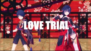 [MMD]Love trial(恋愛裁判)[Scaramouche(Genshin Impact),Raiden Mei(Honkai Impact)]