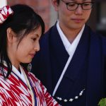 カップルで函館旅行　貸衣装　袴をレンタルし記念撮影や街歩き