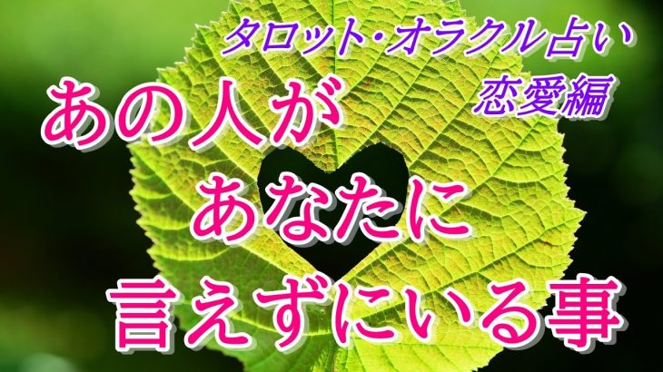 【タロット占い】恋愛💖あの人があなたに言えずにいる事💖タロットカード💖オラクルカード💖ヒーリング💖開運💖のほほん系チャネラー