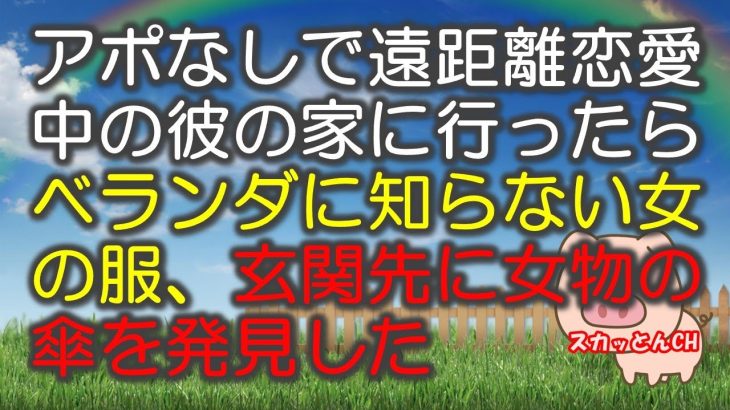 【修羅場な話 Ⅱ】アポなしで遠距離恋愛中の彼の家に行ったらベランダに知らない女の服、玄関先に女物の傘を発見した（スカッとんCH）