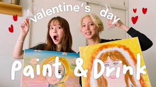 International Couple Answering Relationship Questions! | 国際カップル バレンタインデー　本音トーク　お酒と絵描きと質問