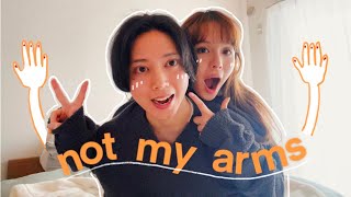 NOT MY ARMS CHALLENGE (International Couple) | 国際カップル 二人羽織チャレンジ