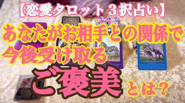 【恋愛タロット３択占い】あなたがお相手との関係で今後受け取る恋のご褒美とは？