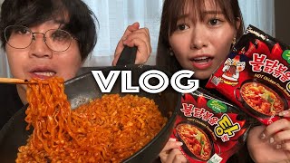 韓国の激辛麺プルダックポックンミョン食べるデート【VLOG】