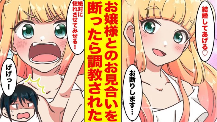 【漫画】陰キャでオタクの俺が親の紹介でワガママなお嬢様と義理でお見合い→丁重にお断りしたらお嬢様にブチギレられ何故かデートすることに【胸キュン漫画ナナクマちゃん】【恋愛マンガ】