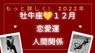 【💟恋愛運💟】♉牡牛座✨2022年12月✨特設❣️より詳しく💘恋愛運上昇👩‍❤️‍👨忖度なし🙋