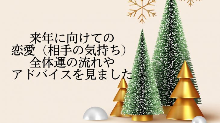 来年に向けての恋愛（相手の気持ち）全体運の流れとアドバイスを見ました。