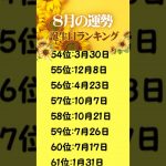 8月の運勢誕生日ランキング#占い #誕生日占い #恋愛