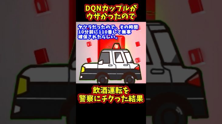 DQNカップルがウザかったので警察に飲酒運転をチクってやった【ゆっくり解説】【2ch名作スレ】#shrots